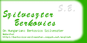 szilveszter berkovics business card